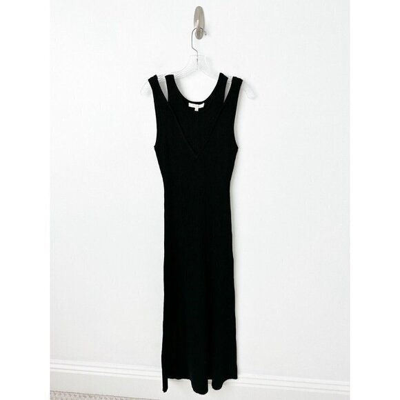 NWT Anthropologie Favorite Daughter Gemini Dress M $298 Black Cashmere Blend - Picture 5 of 11